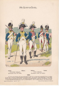 Schweden.+Schwedische+Leibgarde+%28Konungen+Svea+Lif+GArde%29%2C+Zweite+Leibgarde+%28Konungens+Andra+Lif+Garde%29.+Soldaten+u.+Offiziere.